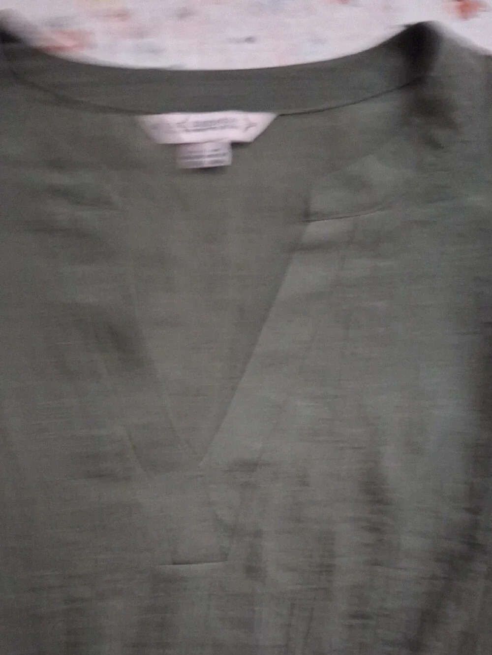 Nanette Lepore Olive Green Notch Neck Puff Sleeve Blouse